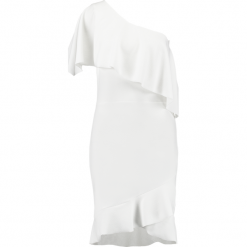Sukienki: Silver Bloom BLOOM ONE SHOULDER FRILL MINI DRESS Sukienka etui ivory