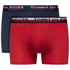 Komplet 2 par bokserek TOMMY HILFIGER UM0UM01233. Niebieskie bokserki męskie TOMMY HILFIGER, bez wzorów, z elastanu. W wyprzedaży za 109,00 zł.
