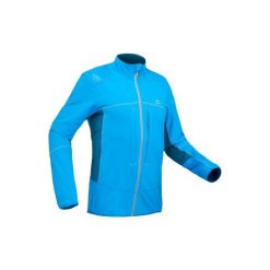 Kurtka turystyczna softshell SH900 Warm męska. Niebieskie kurtki męskie QUECHUA, na zimę, xl, bez wzorów, z elastanu, bez kaptura. Za 199,99 zł.