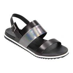 Skórzane sandały w kolorze czarnym. Czarne sandały damskie marki Clarks, Wojas, Gino Rossi, ze skóry, na płaskiej podeszwie. W wyprzedaży za 159,95 zł.