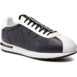 Sneakersy EMPORIO ARMANI - X4X260 XL709 A042 White/Night/White. Niebieskie sneakersy męskie Emporio Armani, na co dzień, bez wzorów, ze skóry ekologicznej, eleganckie, bez zapięcia. Za 839,00 zł.