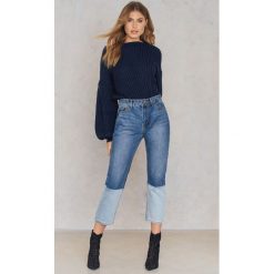 Spodnie z wysokim stanem: EVIDNT Spodnie jeansowe w dwóch odcieniach Deep Dyed – Blue