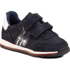 Sneakersy BOSS - J09H17 S Navy 849. Niebieskie trampki chłopięce Boss, bez wzorów, z zamszu, na rzepy. Za 369,00 zł.