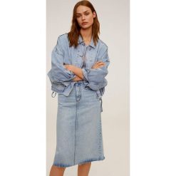 Mango - Spódnica jeansowa Valeria. Spódniczki damskie Mango, na co dzień, s, bez wzorów, z bawełny, casualowe, z podwyższonym stanem, midi, ołówkowe. Za 139,90 zł.