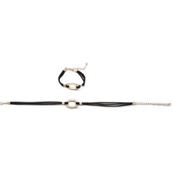 Bransoletki damskie: Bransoletka i opaska choker bonprix złocisto-czarny