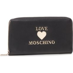 Duży Portfel Damski LOVE MOSCHINO - JC5606PP1BLE0000 Nero. Czarne portfele damskie Love Moschino, bez wzorów, ze skóry ekologicznej. Za 439,00 zł.