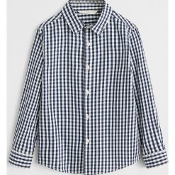 Mango Kids - Koszula dziecięca Navy 110-164 cm. Niebieskie koszule chłopięce z bawełny, casualowe, długie. Za 59,90 zł.