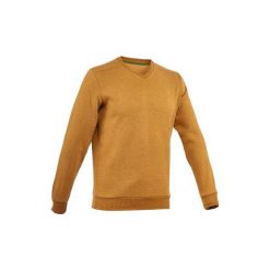 Sweter turystyczny NH150 męski. Pomarańczowe swetry męskie QUECHUA, xl, bez wzorów, z elastanu, bez kołnierzyka, bez kaptura. Za 39,99 zł.