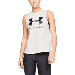 Under Armour Sportstyle Podkoszulek Biały. Białe podkoszulki damskie Under Armour, l, z nadrukiem, z bawełny, bez rękawów. Za 119,95 zł.