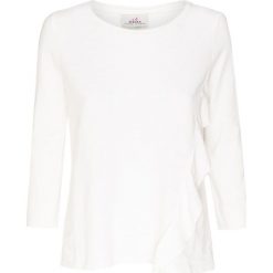T-shirt DEHA EASY. Białe bluzki damskie Deha, bez wzorów, z bawełny, z okrągłym kołnierzem, z długim rękawem. W wyprzedaży za 196,00 zł.