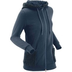 Bluza rozpinana z polaru baranka bonprix ciemnoniebieski. Niebieskie bluzy damskie bonprix, bez wzorów, z polaru, bez rękawów, bez kaptura. Za 109,99 zł.