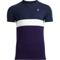 T-shirt męski TSM616 - granatowy melanż - Outhorn. Niebieskie koszulki męskie Outhorn, na lato, m, bez wzorów, z bawełny, bez kołnierzyka, bez rękawów. W wyprzedaży za 29,99 zł.