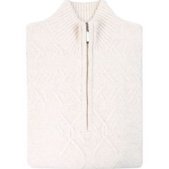 Beżowy sweter męski - półgolf rozpinany na zamek SW42. Brązowe swetry męskie Lanieri Fashion - swetry męskie, m, bez wzorów, z wełny, casualowe, z golfem, bez kaptura. Za 242,10 zł.