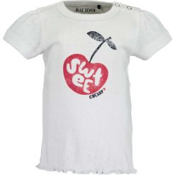 Blue Seven - T-shirt dziecięcy 68-86 cm. Białe bluzki dziewczęce Blue Seven, z nadrukiem, z bawełny, z okrągłym kołnierzem, z krótkim rękawem, krótkie, bez kaptura. Za 49,90 zł.