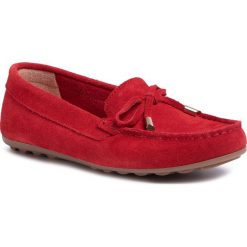 Mokasyny FILIPE - 11164 Vermelho. Czerwone mokasyny damskie Filipe, z aplikacjami, ze skóry, bez obcasa, na płaskiej podeszwie, bez zapięcia. Za 239,00 zł.