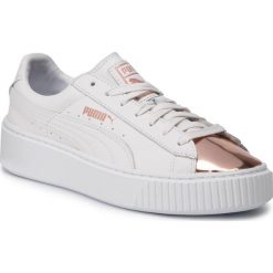 Sneakersy PUMA - Basket Platform Metallic 366169 03 Puma White/Rose Gold. Białe półbuty damskie Puma, ze skóry ekologicznej. W wyprzedaży za 259,99 zł.