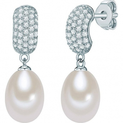 Srebrne kolczyki wkrętki z perłami i cyrkoniami. Szare kolczyki damskie Pearls Special, z cyrkonią, srebrne. W wyprzedaży za 136,95 zł.