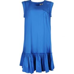 Twinset Sukienka. Sukienki damskie Twin Set, na plażę, bez wzorów, z tkaniny, z okrągłym kołnierzem, bez rękawów, mini. Za 329,00 zł.