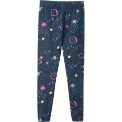 Legginsy sportowe bonprix ciemnoniebieski. Niebieskie spodnie dziewczęce bonprix, w paski, z materiału, sportowe. Za 32,99 zł.
