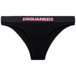 Figi klasyczne Dsquared2 Underwear D8L612190. Czarne figi damskie Dsquared2 Underwear, l, bez wzorów, z elastanu. W wyprzedaży za 149,00 zł.