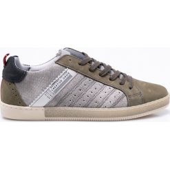 Bullboxer - Buty. Zielone buty sportowe męskie Bullboxer, ze skóry, na sznurówki. W wyprzedaży za 129,90 zł.