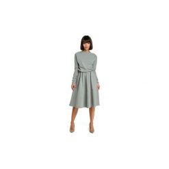 Sukienki Be B087 Sukienka z rozkloszowanym dołem. Szare sukienki damskie BE, s, bez wzorów, bez kołnierzyka, bez rękawów, rozkloszowane. Za 155,00 zł.