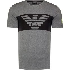 T-shirt EA7 EMPORIO ARMANI. Szare t-shirty męskie EA7 Emporio Armani, z nadrukiem, z tkaniny, z okrągłym kołnierzem. W wyprzedaży za 204,00 zł.