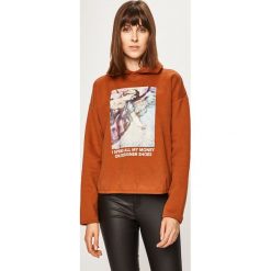 Only - Bluza. Czarne bluzy damskie ONLY, s, z nadrukiem, z bawełny, bez rękawów, z kapturem. W wyprzedaży za 59,90 zł.