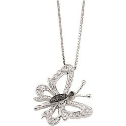 Naszyjniki damskie: Naszyjnik – złoto białe 750, Brylant 0,18ct…