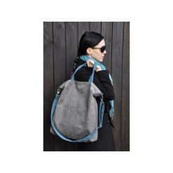Torba hobo XXL - szary, morski. Szare torebki klasyczne damskie Pracownia 166, w paski, z syntetyku, bez dodatków. Za 148,72 zł.