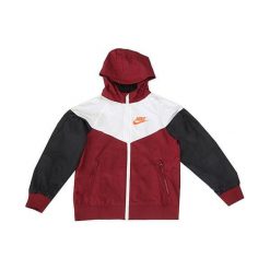 Nike B NSW WR JKT HD, 10 | MŁODZI ATLECI | CHŁOPCY | KURTKA Z KAPTUREM | TEAM RED / WHITE / BLACK / HYPER CRI | M. Czerwone kurtki chłopięce Nike, bez wzorów, z kapturem. W wyprzedaży za 202,98 zł.