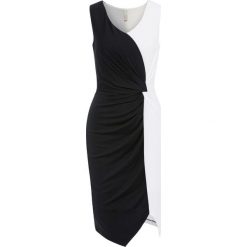 Sukienka z efektem przewiązania bonprix czarno-biały. Sukienki damskie bonprix. Za 119,99 zł.