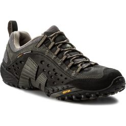 Trekkingi MERRELL - Intercept J73703 Smooth Black. Czarne trapery męskie Merrell, z zamszu, bez zapięcia. W wyprzedaży za 289,00 zł.