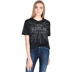 Replay Koszulka Czarny. Czarne koszulki damskie Replay, m, z aplikacjami, z bawełny, bez kołnierzyka, z krótkim rękawem. Za 464,95 zł.