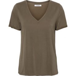 Koszulka "Havala" w kolorze oliwkowym. Brązowe koszulki damskie Pieces, Vila, xs, bez wzorów, bez kołnierzyka, bez rękawów. W wyprzedaży za 55,95 zł.