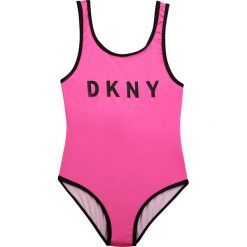 Dkny - Strój kąpielowy dziecięcy 110-146 cm. Czarne stroje kąpielowe dziewczęce DKNY, z nadrukiem, z elastanu. Za 199,90 zł.