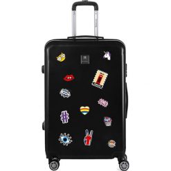 Walizka w kolorze czarnym - 107 l. Czarne walizki Murano, Berenice, bez wzorów, z tworzywa sztucznego. W wyprzedaży za 239,95 zł.