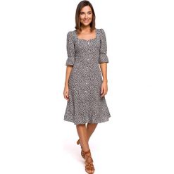 Sukienka midi z guzikami - model 2. Sukienki damskie Style, na co dzień, s, bez wzorów, z poliesteru, z falbankami, z krótkim rękawem, krótkie, midi, proste. Za 179,00 zł.