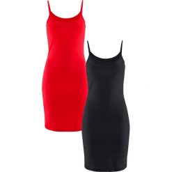 Sukienka (2 szt.) bonprix truskawkowy + czarny. Czarne sukienki bonprix. Za 55,98 zł.