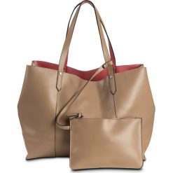 Shopper bag damskie: Torba shopper dwustronna bonprix koralowo-wielbłądzia wełna