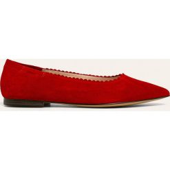 Caprice - Baleriny skórzane. Czerwone baleriny damskie Caprice, bez wzorów, ze skóry, bez obcasa, na obcasie. Za 249,90 zł.