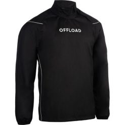 Kurtka wiatrówka do rugby przeciwdeszczowa Smocktop R500. Czarne kurtki męskie OFFLOAD, na zimę, s, bez wzorów, z poliesteru, bez kaptura. Za 109,99 zł.