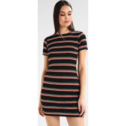 Sukienki: Missguided RIBBED STRIPED SHORT SLEEVE BODYCON MINI DRESS Sukienka dzianinowa black