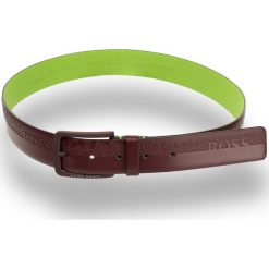 Bordowy skórzany pasek Boss Green. Czerwone paski męskie w paski. Za 349,00 zł.