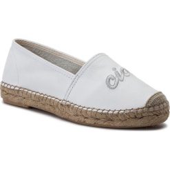 Espadryle EVA MINGE - EM-14-05-000133 102. Białe espadryle damskie Eva Minge, bez wzorów, ze skóry ekologicznej, bez obcasa, na płaskiej podeszwie. W wyprzedaży za 289,00 zł.