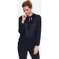 Sweter długi rękaw damski. Niebieskie swetry damskie Top Secret, bez wzorów, z dzianiny, eleganckie, z długim rękawem, długie, bez kaptura. Za 49,99 zł.