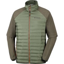 Kurtka puchowa "Flash Forward" w kolorze khaki. Brązowe płaszcze męskie Columbia, s, bez wzorów, z puchu, bez kaptura. W wyprzedaży za 257,95 zł.