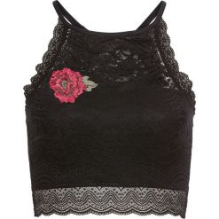 Biustonosz bustier z tyłem typu bokserka: must have bonprix czarny. Czarne biustonosze bonprix, w koronkowe wzory, z koronki. Za 54,99 zł.
