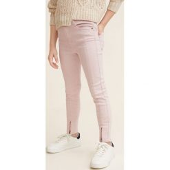 Mango Kids - Jeansy dziecięce Petra 110-164 cm. Szare rurki dziewczęce marki Mango Kids, z aplikacjami, z bawełny. Za 99,90 zł.