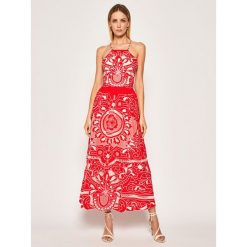 Sukienka letnia Red Valentino TR0VA11Z. Czerwone sukienki damskie Red Valentino, na lato, bez wzorów, z bawełny, bez kołnierzyka, bez rękawów. Za 4729,00 zł.